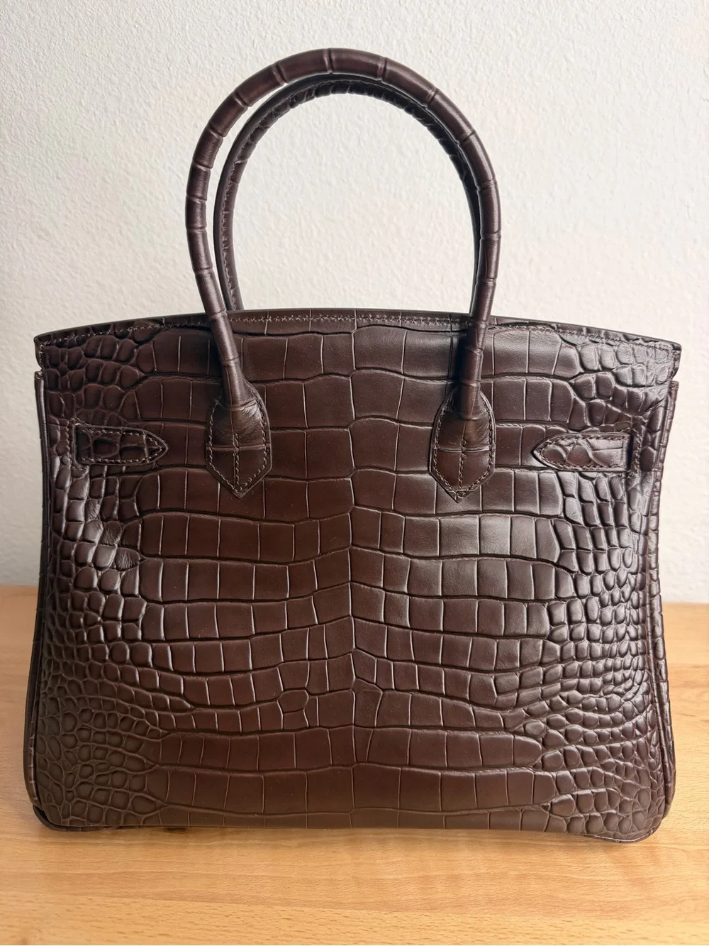 H Birkin 30 Matte Chocolate embossed Crocodile PHW HSS SPECIAL ORDER